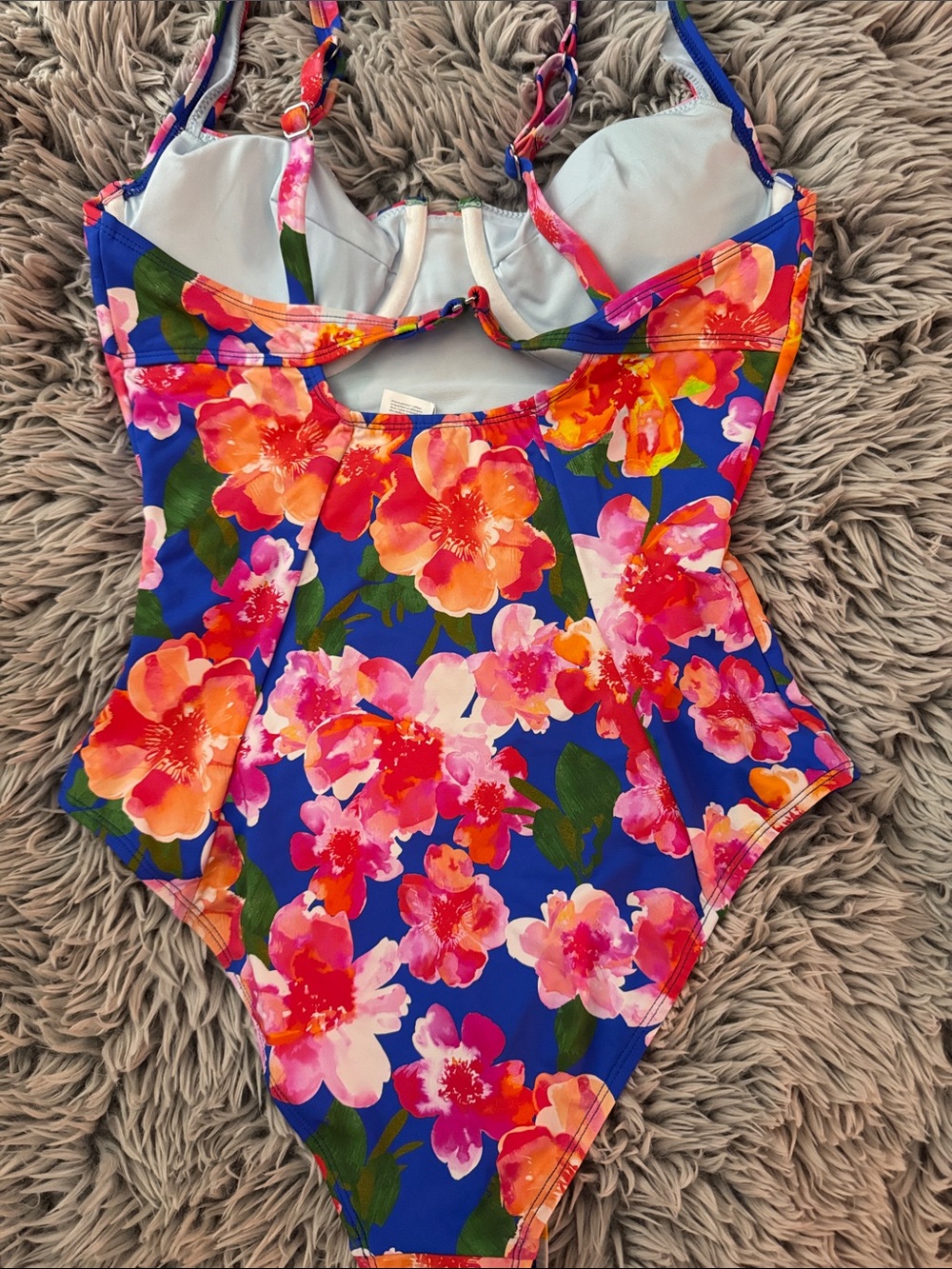 Cupshe Royal Blue Floral One-Piece Swimsuit - Picture 5 of 7